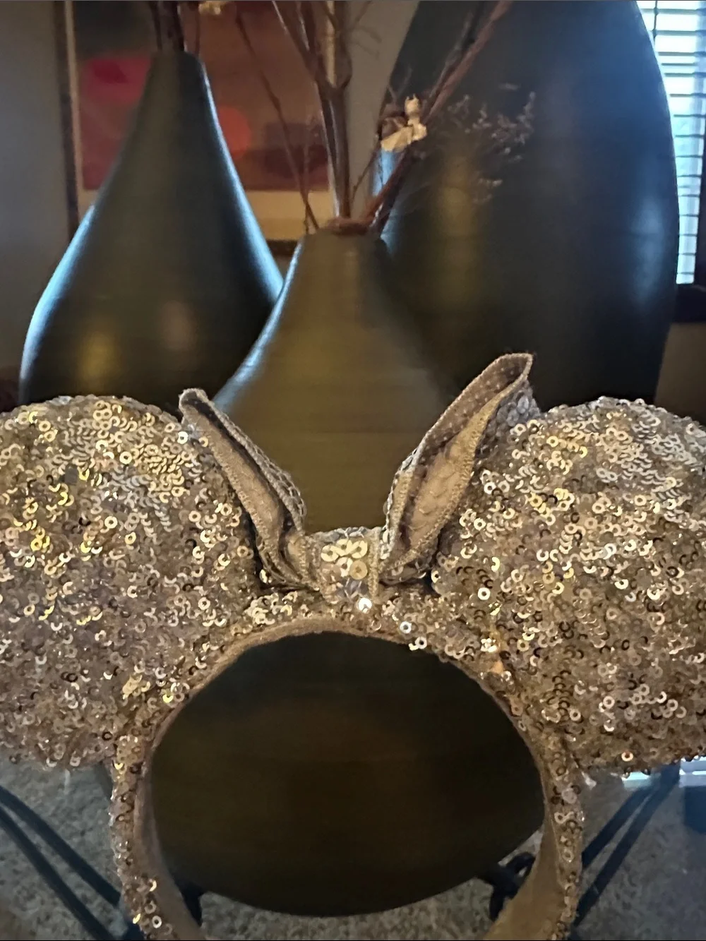 Sparkle Sequin Mouse Ear Headband — Silver